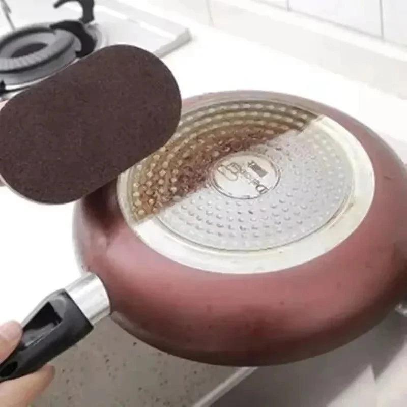 Magic Emery Sponge Brush Cleaner Kitchen Bath Rust Strong Decontamination Cleaning Tools With Handle Household Tools