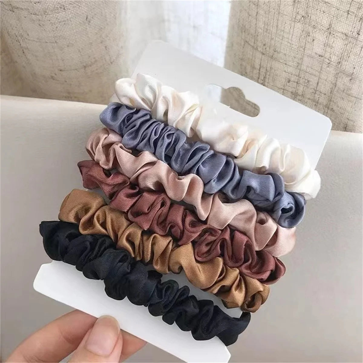Satin Scrunchies – 6 Pack