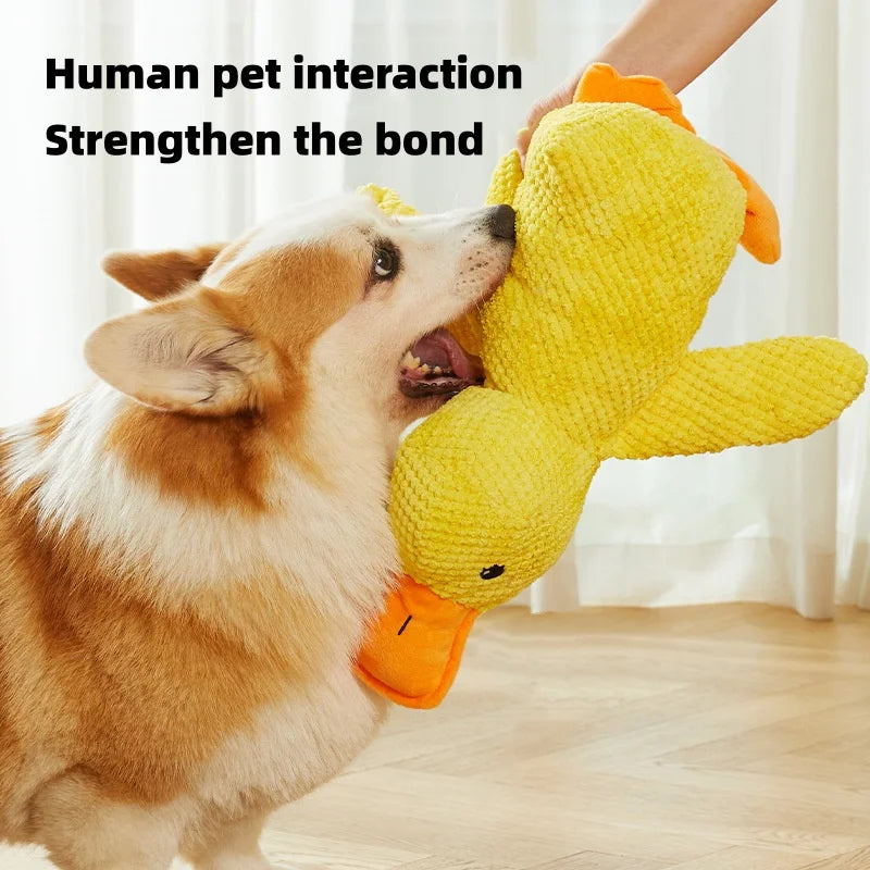 Squeaky Calming Duck Plush Dog Toy Luxury Sleep Aid Durable Puppy Companion Stress Relief Pet Toy Dog Accessories Supplies