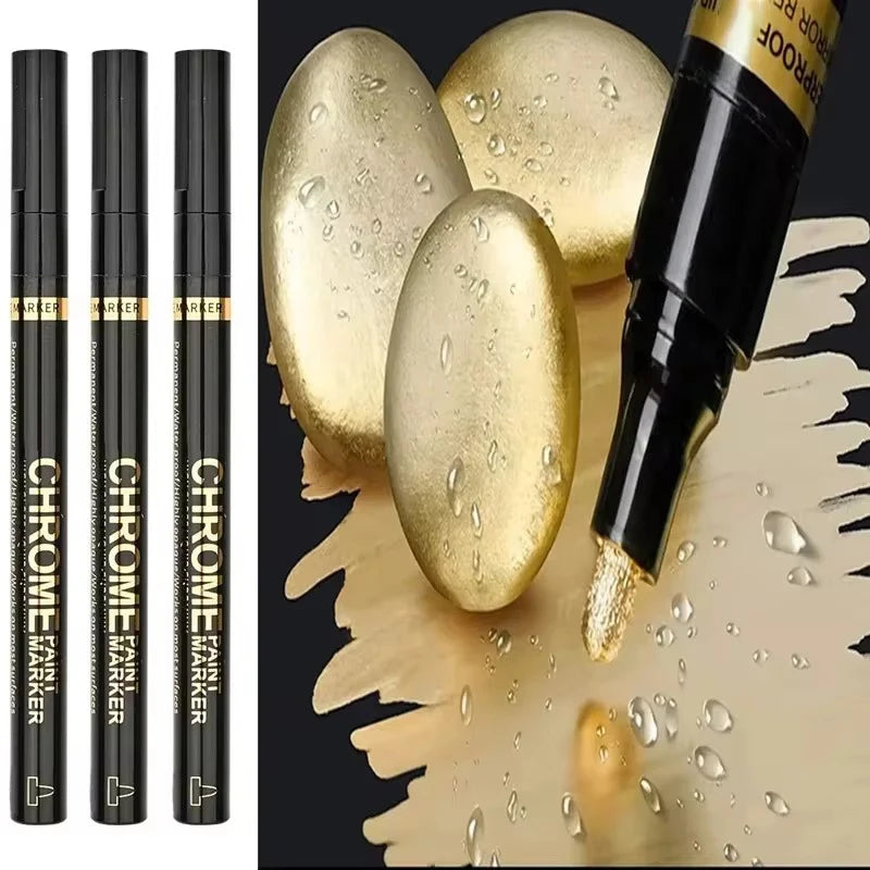 1/3/5/12pcs Chrome Mirror Marker Pen Set Waterproof Ink DIY Reflective Paint Pen Gold Silver Marker Model Painting Art Marker