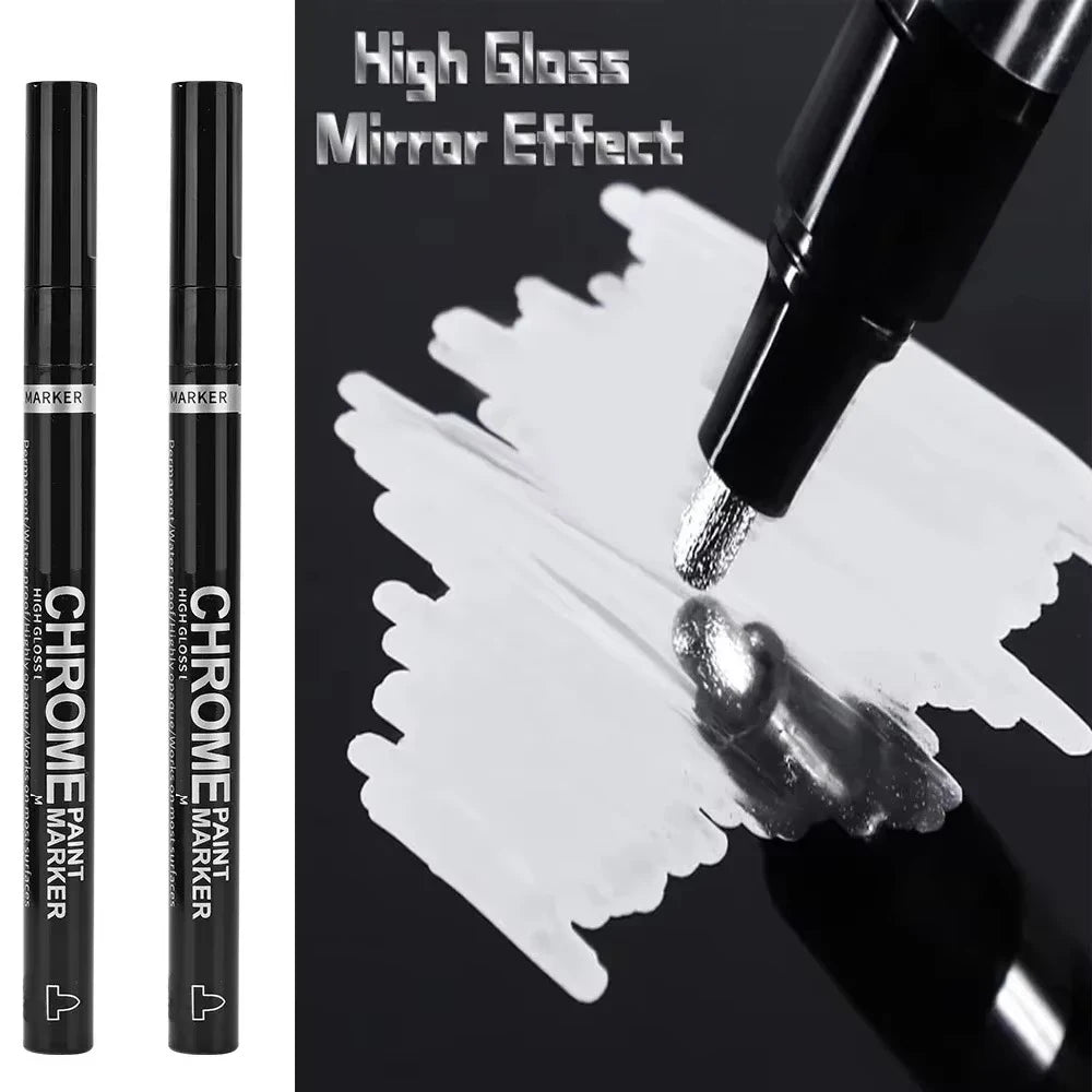 1/3/5/12pcs Chrome Mirror Marker Pen Set Waterproof Ink DIY Reflective Paint Pen Gold Silver Marker Model Painting Art Marker