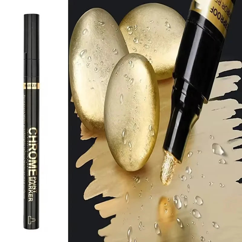 1/3/5/12pcs Chrome Mirror Marker Pen Set Waterproof Ink DIY Reflective Paint Pen Gold Silver Marker Model Painting Art Marker