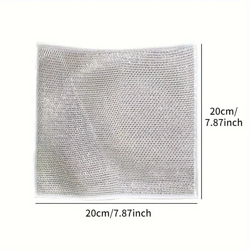 Wholesale Metal Steel Wire Rags Cloth Home Kitchen Pot Pan Dishwashing Double-sided Dishcloth Cleaning Cloths Towel Scrubber Rag
