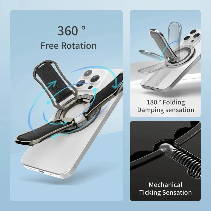 Magnetic Ring Phone Stand Foldable Desk Buckle Holder Portable Rotatable Mobile Phone Bracket for iphone 15 14 13