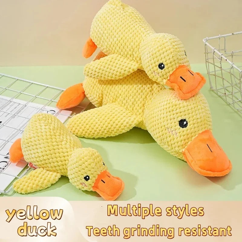 Squeaky Calming Duck Plush Dog Toy Luxury Sleep Aid Durable Puppy Companion Stress Relief Pet Toy Dog Accessories Supplies