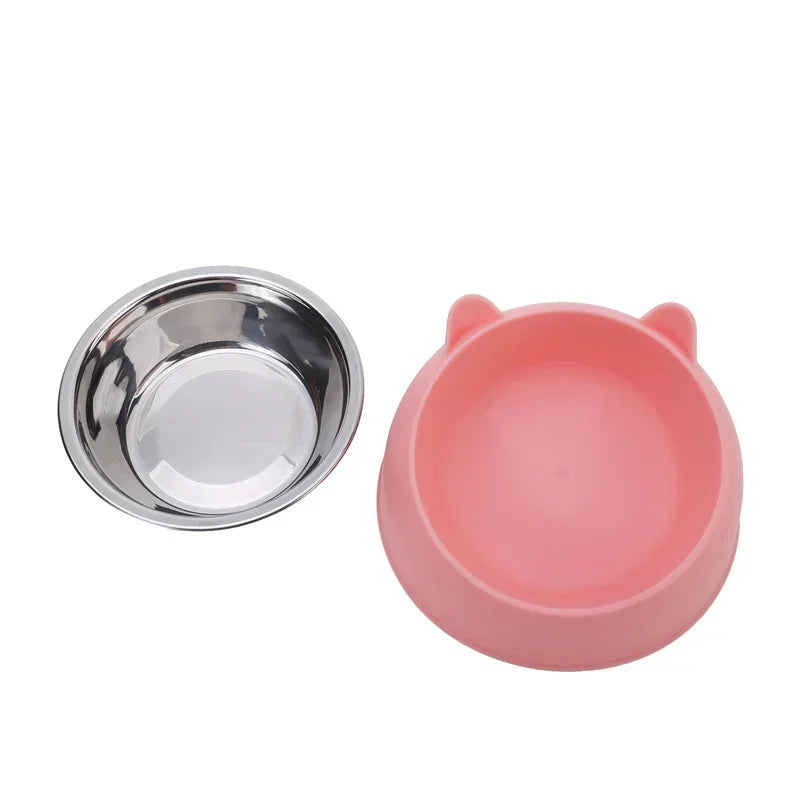 Trendy Stainless Steel Cat Dog Double Bowl 15 Degree Inclined Anti Neck Strain Pet Feeder Slant Mouth Best Selling Pet Supplies