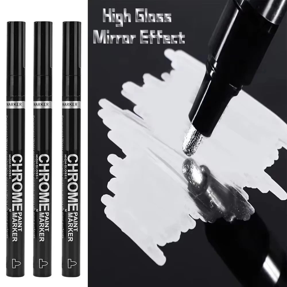 1/3/5/12pcs Chrome Mirror Marker Pen Set Waterproof Ink DIY Reflective Paint Pen Gold Silver Marker Model Painting Art Marker
