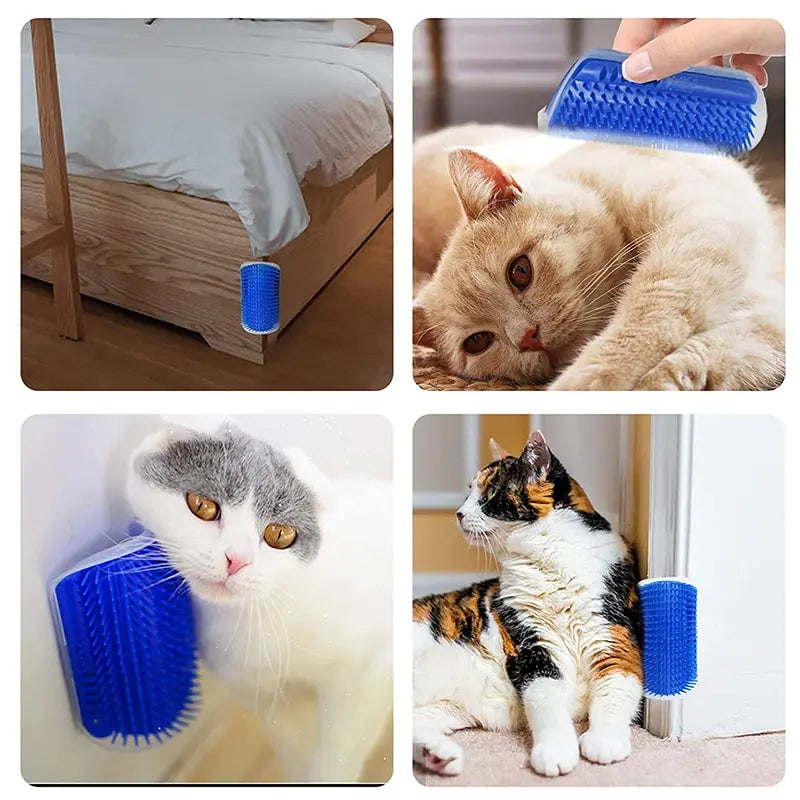 Massage Pet Cat Brush Corner Scrape Hair Removal Beauty Clean Corner Brush Removable Scratcher Comb for Kitten Cat