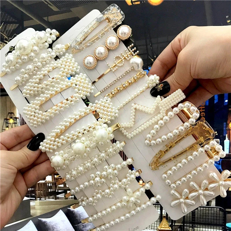 Pearl Hair Clips Set