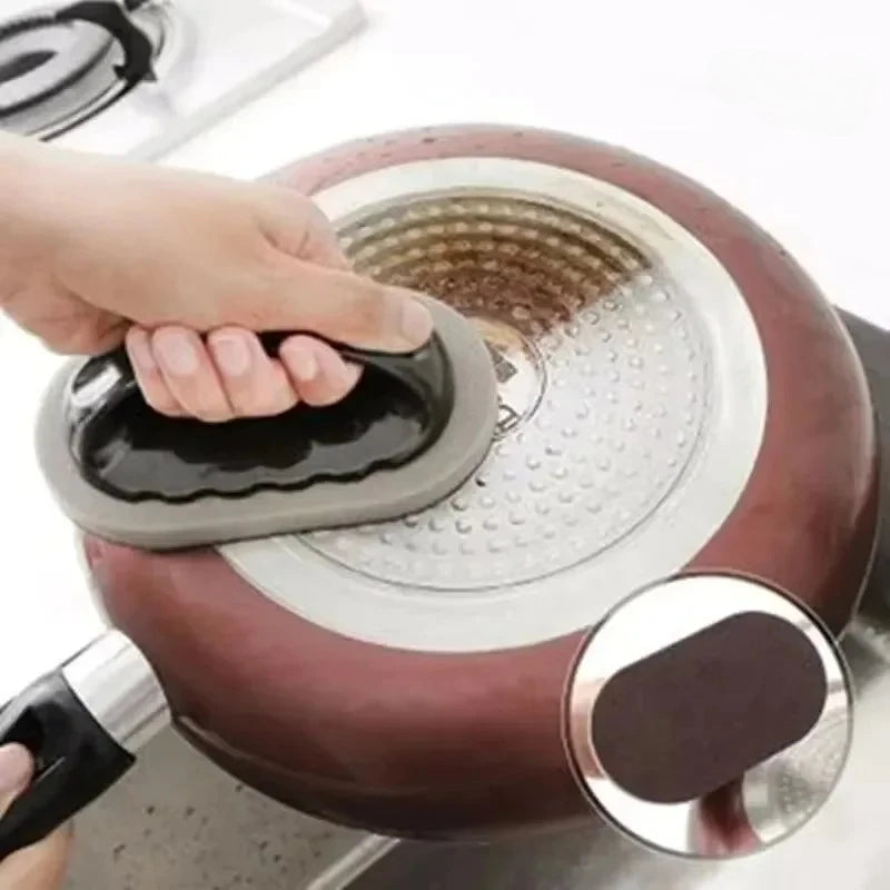 Magic Emery Sponge Brush Cleaner Kitchen Bath Rust Strong Decontamination Cleaning Tools With Handle Household Tools