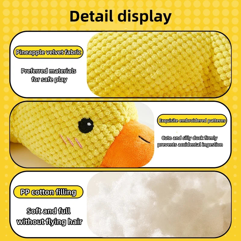 Squeaky Calming Duck Plush Dog Toy Luxury Sleep Aid Durable Puppy Companion Stress Relief Pet Toy Dog Accessories Supplies