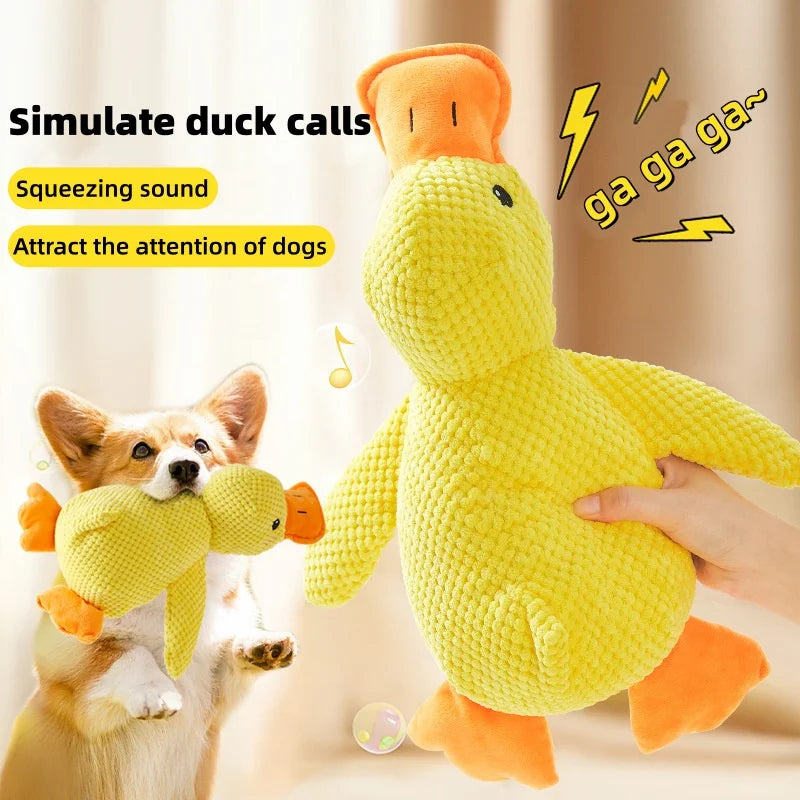 Squeaky Calming Duck Plush Dog Toy Luxury Sleep Aid Durable Puppy Companion Stress Relief Pet Toy Dog Accessories Supplies