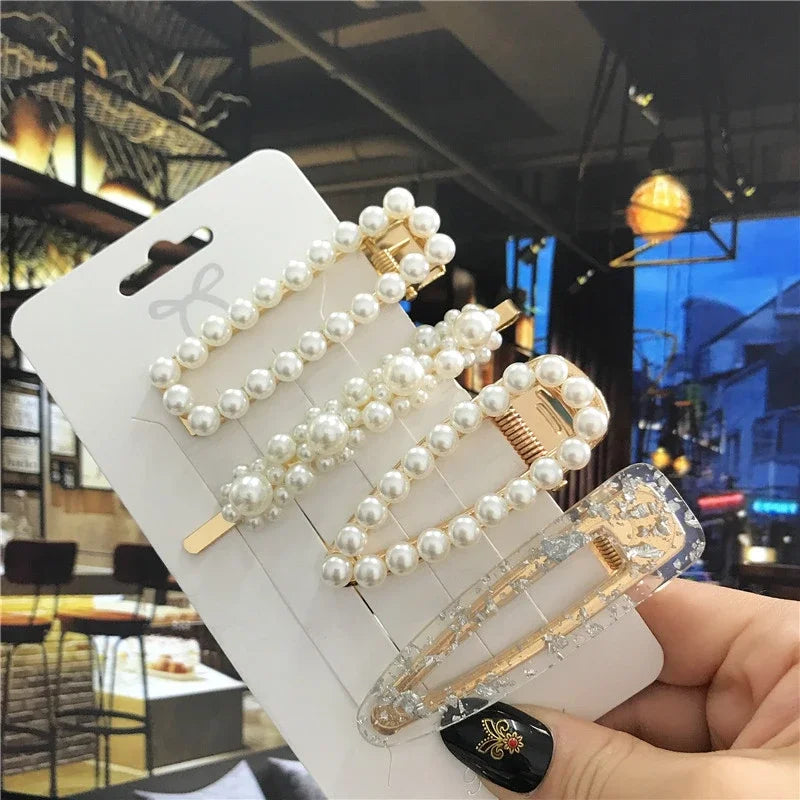 Pearl Hair Clips Set