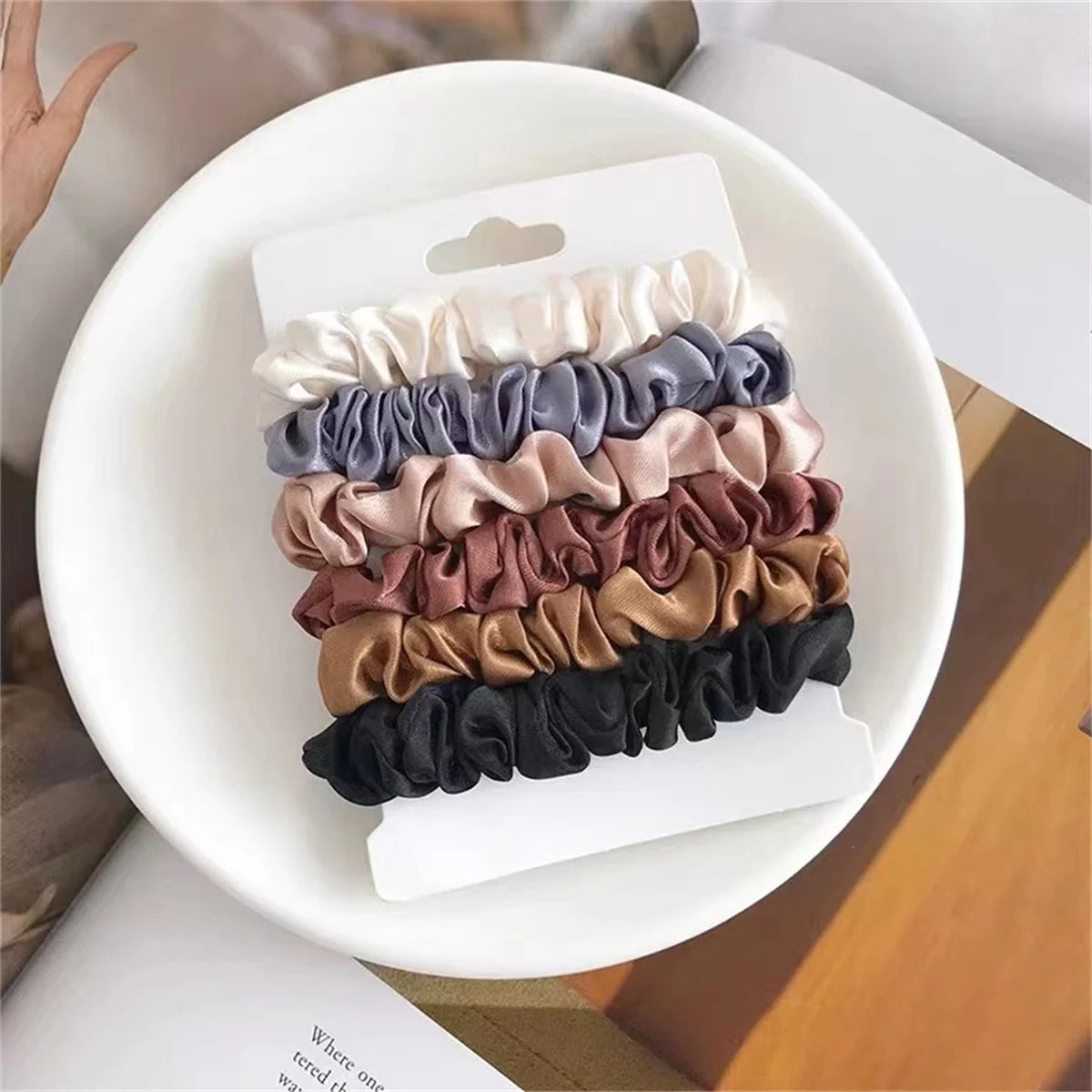 Satin Scrunchies – 6 Pack