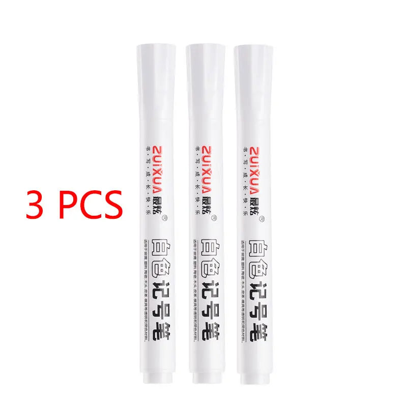 1/3/5 Pcs White Marker Pens 2.0mm Oily Waterproof White Gel Pen DIY Graffiti Sketching Markers Stationery Wrting School Supplies