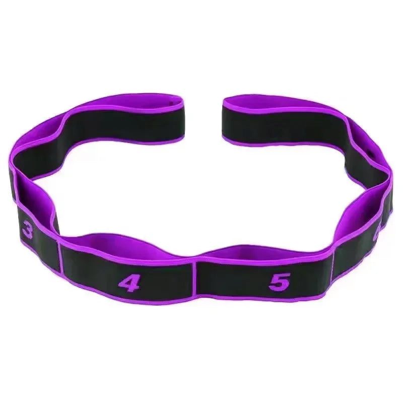 8 Section Style Dance Resistance Band Yoga Stretching Pilates Fitness Digital Elasticity Elastic Stretch Training Tension Belt