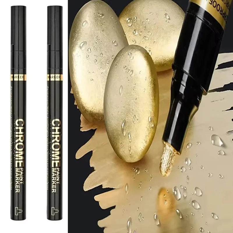 1/3/5/12pcs Chrome Mirror Marker Pen Set Waterproof Ink DIY Reflective Paint Pen Gold Silver Marker Model Painting Art Marker