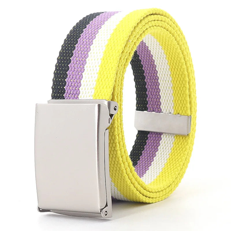 Striped Canvas Belt – Unisex